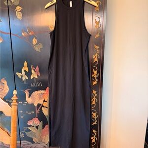 Athleta Black Halter Sheath Maxi Dress